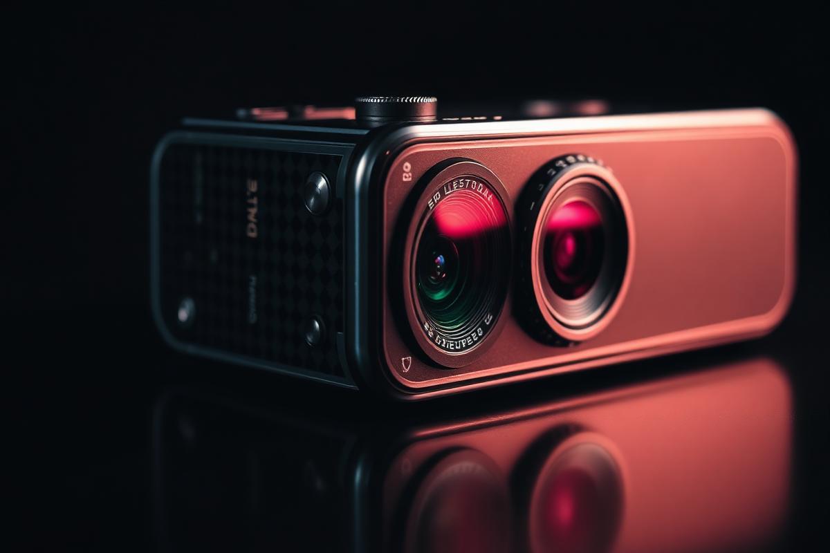 Close-up of a modern smartphone multi-lens camera module